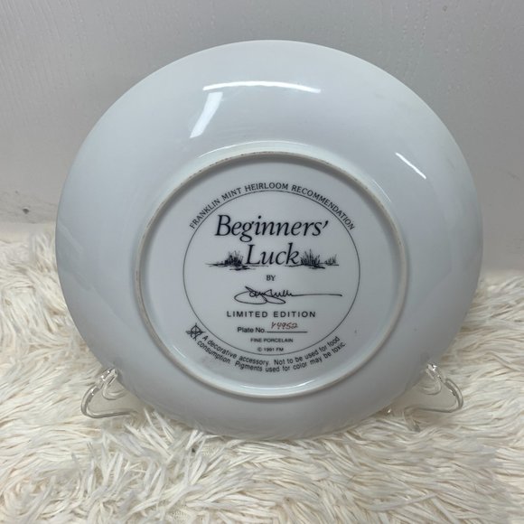 Franklin Mint Heirloom Collection Labrador Collectors Plate "Beginners Luck" - Picture 4 of 4